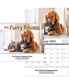 Promotional Wall Calendars: Furry Friends Spiral Wall Calendar